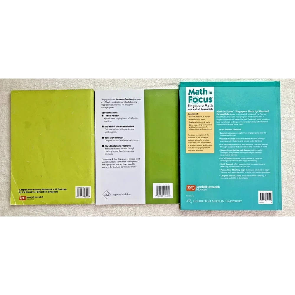 Singapore Primary Mathematics 5A Textbook Intensive Practice & Math in Focus LOT